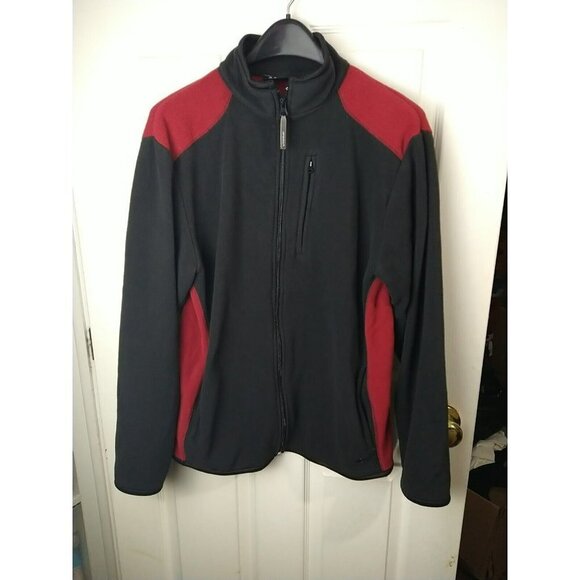 Athletic Red Black Full Zip Long Sleeve Fleece Jacket. Size S - Picture 1 of 13
